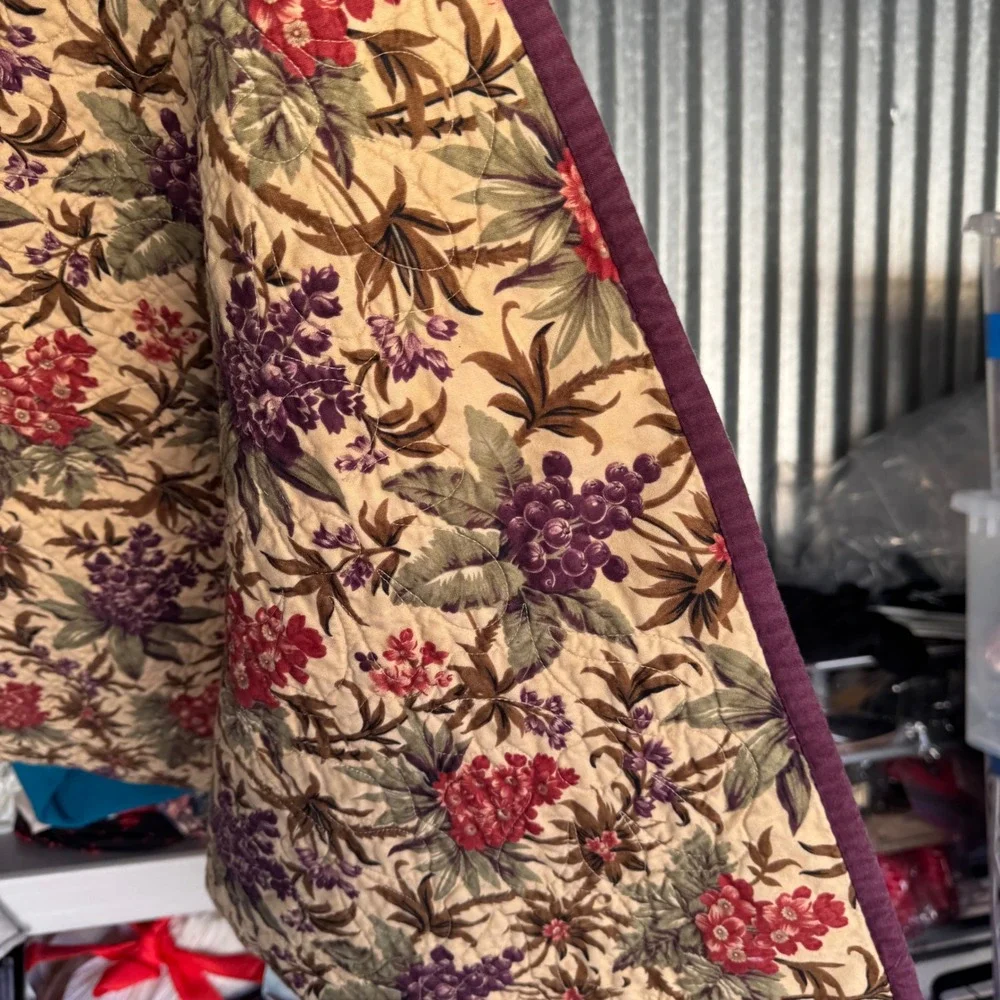 Handmade Patchwork Floral Quilt Blanket 54